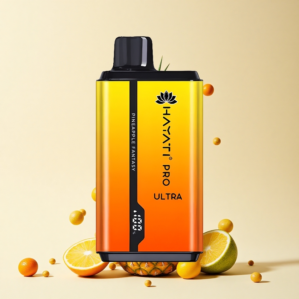 Hayati Pro Ultra 15000 Puffs فانتازيا الأناناس الذهبية فائقة السعة مزدوجة النكهة