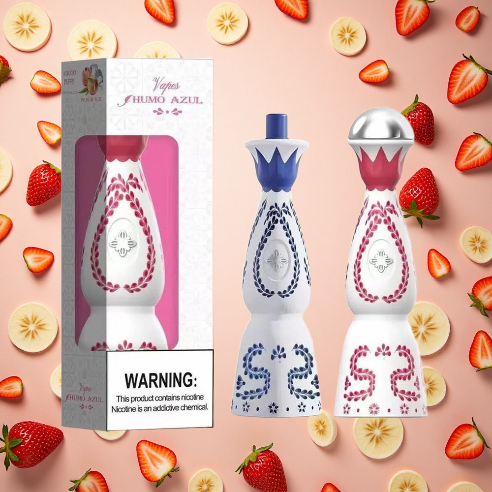Humo Azul 15000 Puffs فراولة موز مع 5% نيكوتين و 20مل خزان