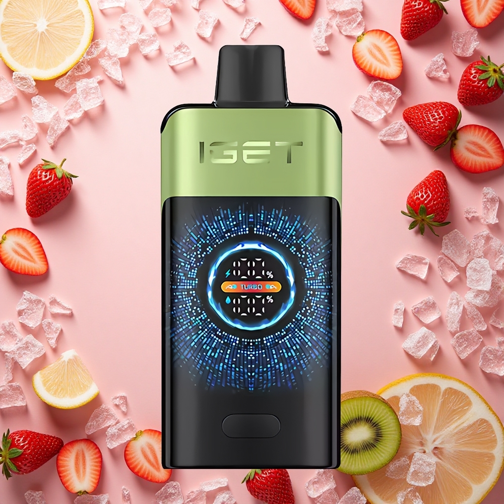 IGET ONE 12000 Puffs فراولة كيوي جليد مع شاشة ملونة منحنية كبيرة وملف مزدوج شبكي 0.6 أوم