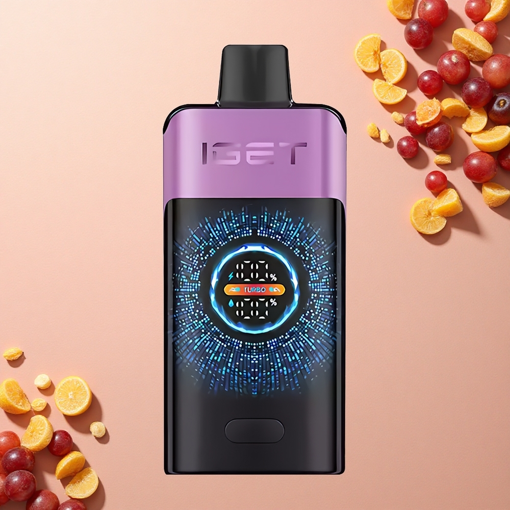 IGET ONE 12000 Puffs عصير العنب ببطارية 2700 مللي أمبير وشاشة ملونة منحنية