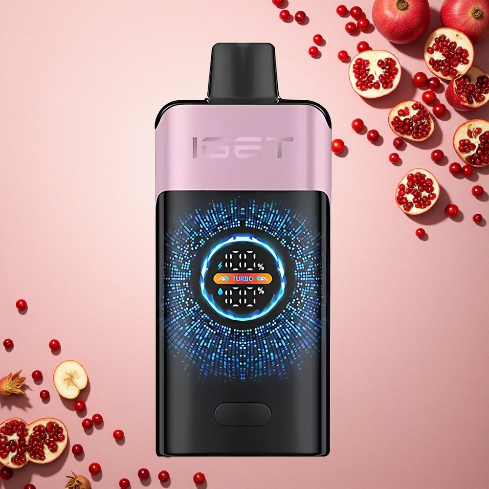 IGET ONE 12000 Puffs كرز رمان مع شاشة ملونة كبيرة ومنحنية