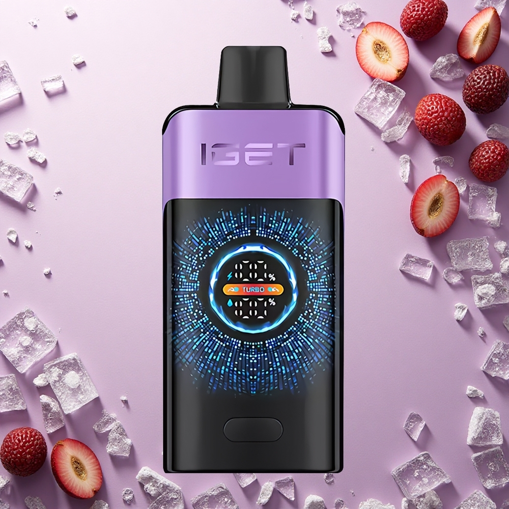 IGET ONE 12000 Puffs عنب الجليد مع شاشة ملونة كبيرة ومنحنية