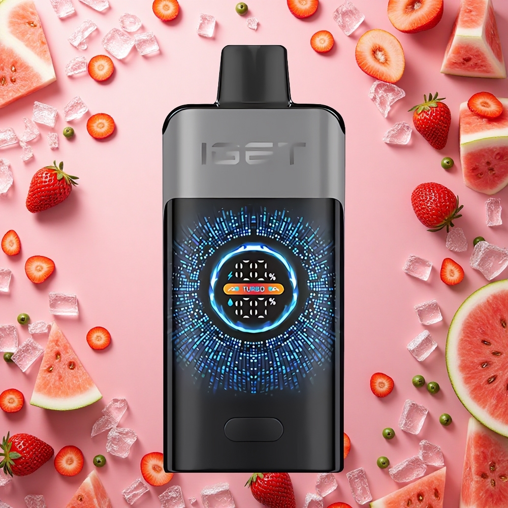 IGET ONE 12000 Puffs فراولة بطيخ مثلج بشاشة ملونة منحنية كبيرة