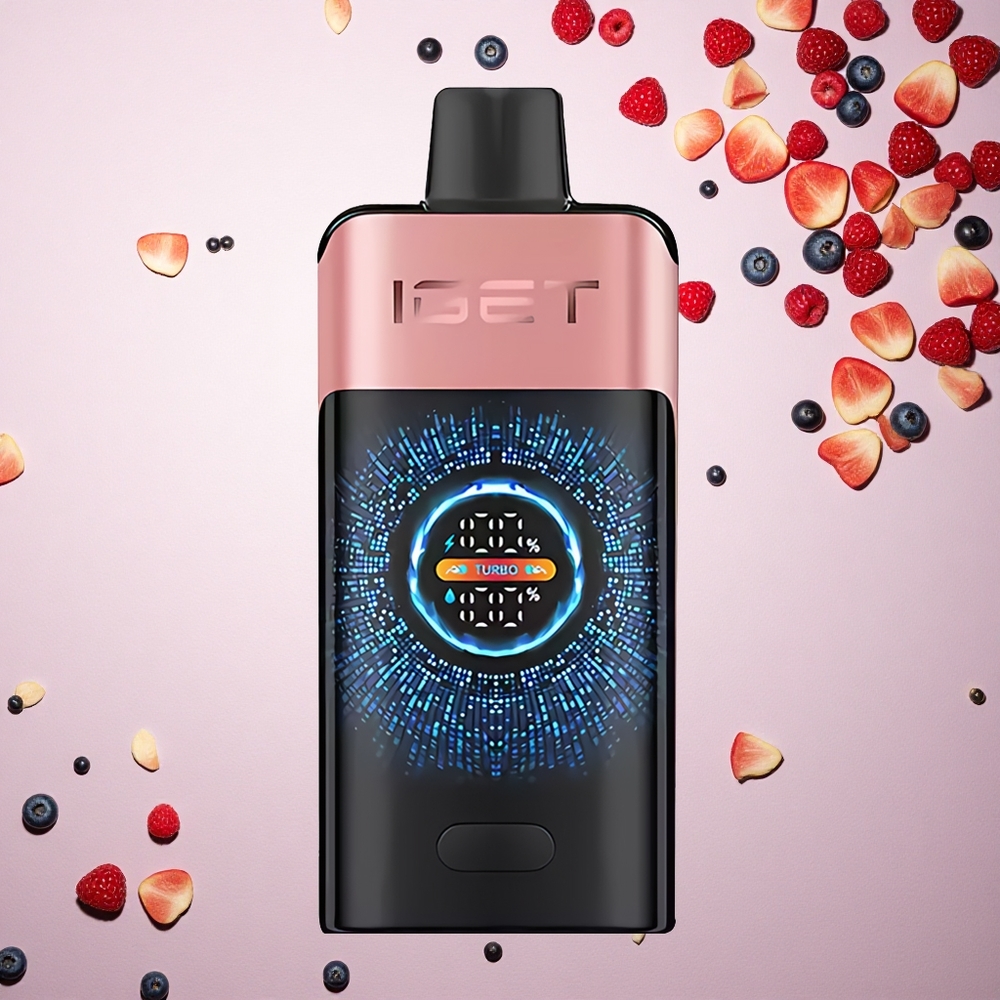 IGET ONE 12000 Puffs تُوت العُلّيْق الأزرق مع شاشة ملونة كبيرة وملف مزدوج شبكي